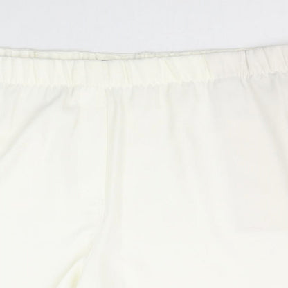 Marks and Spencer Womens Ivory Polyester Sweat Shorts Size 24 Regular Zip