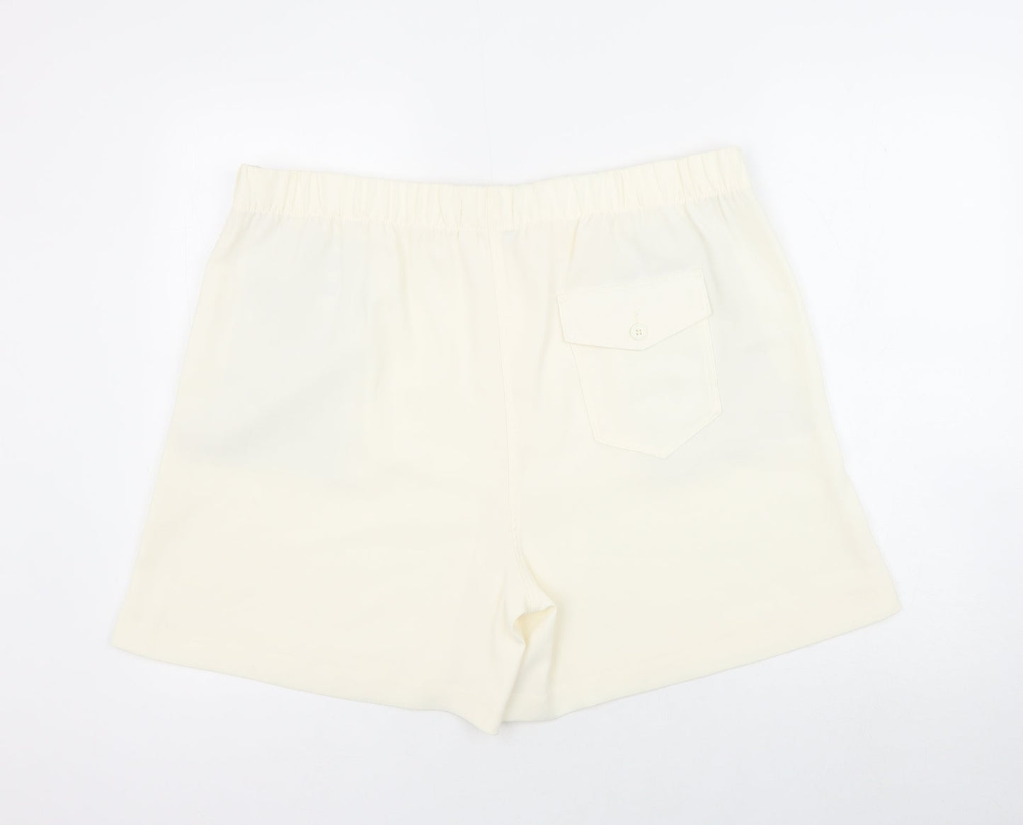 Marks and Spencer Womens Ivory Polyester Sweat Shorts Size 20 Regular Pull On