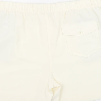 Marks and Spencer Womens Ivory Polyester Sweat Shorts Size 20 Regular Pull On