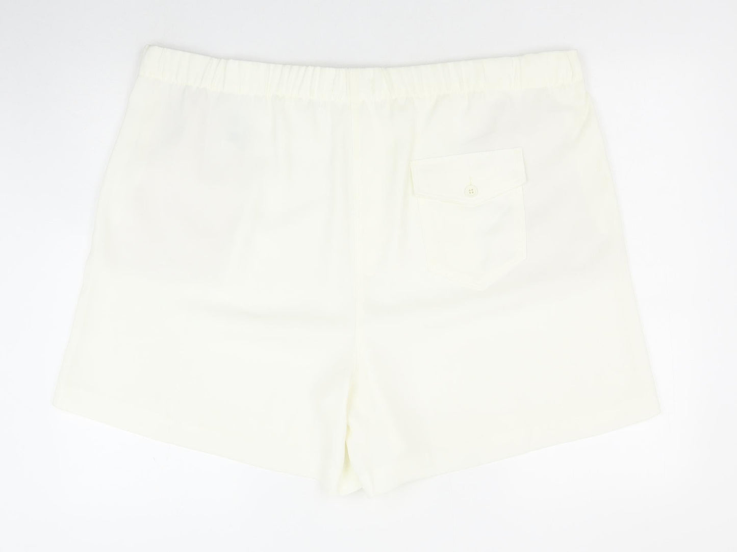 Marks and Spencer Womens Ivory Polyester Sweat Shorts Size 20 Regular Pull On