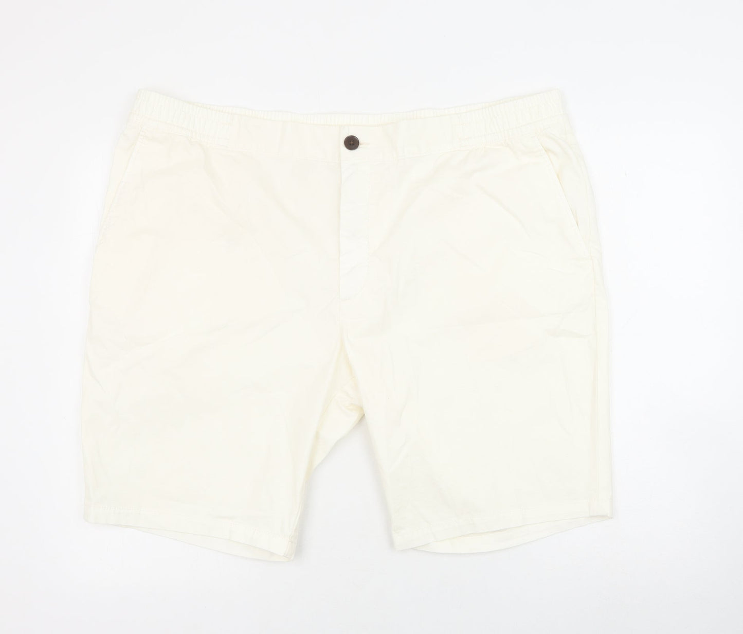 Marks and Spencer Womens Ivory Cotton Bermuda Shorts Size 2XL Regular Zip