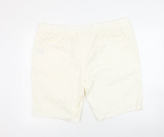 Marks and Spencer Womens Ivory Cotton Bermuda Shorts Size 2XL Regular Zip