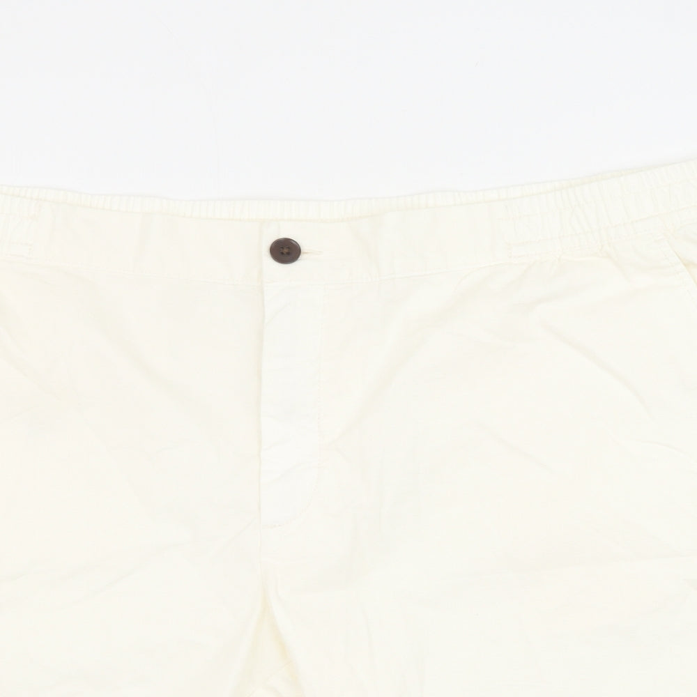Marks and Spencer Womens Ivory Cotton Bermuda Shorts Size 2XL Regular Zip