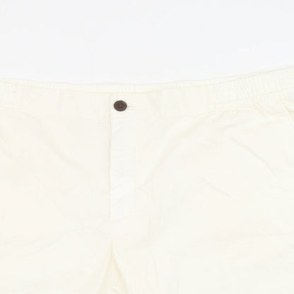 Marks and Spencer Womens Ivory Cotton Bermuda Shorts Size 2XL Regular Zip