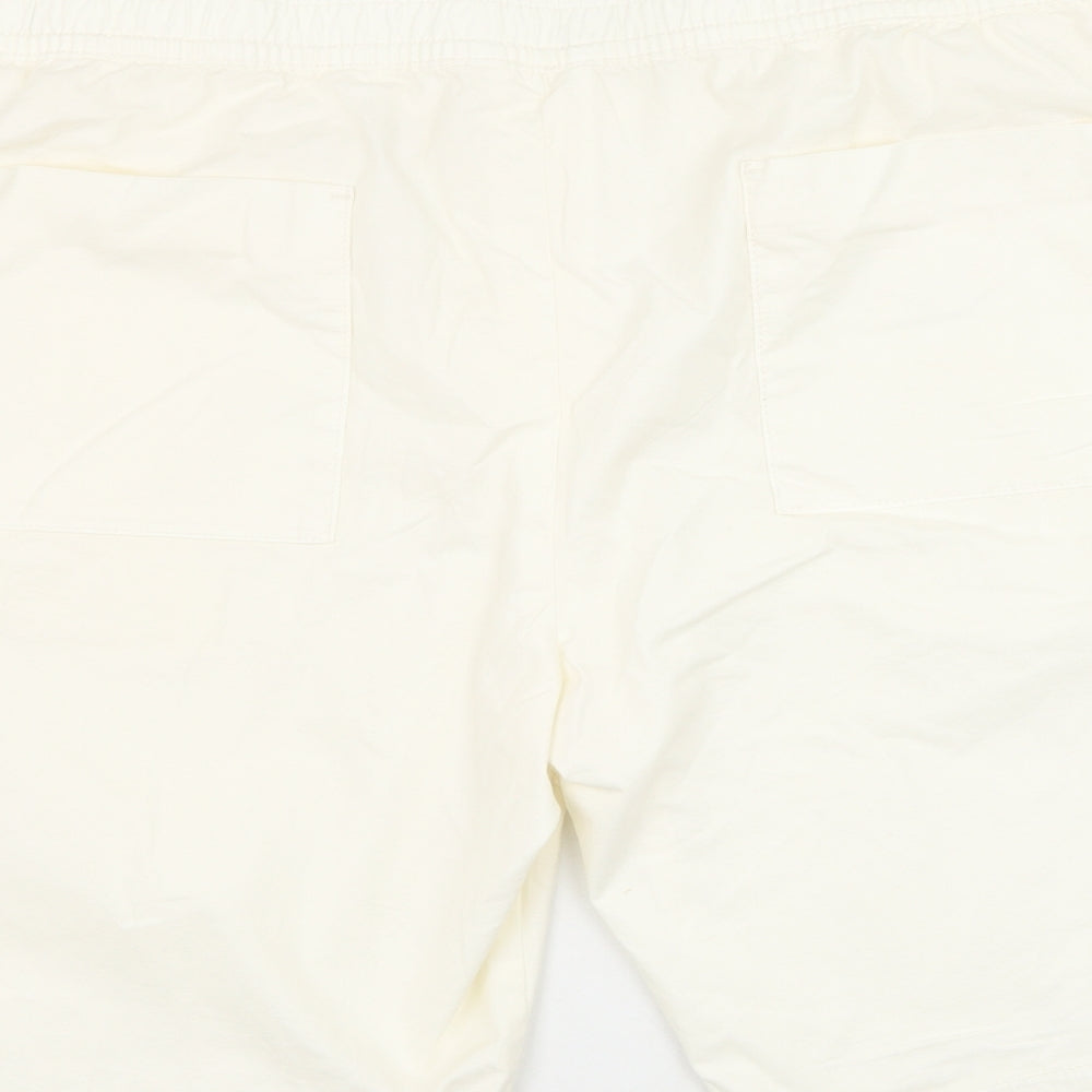 Marks and Spencer Womens Ivory Cotton Bermuda Shorts Size 2XL Regular Zip
