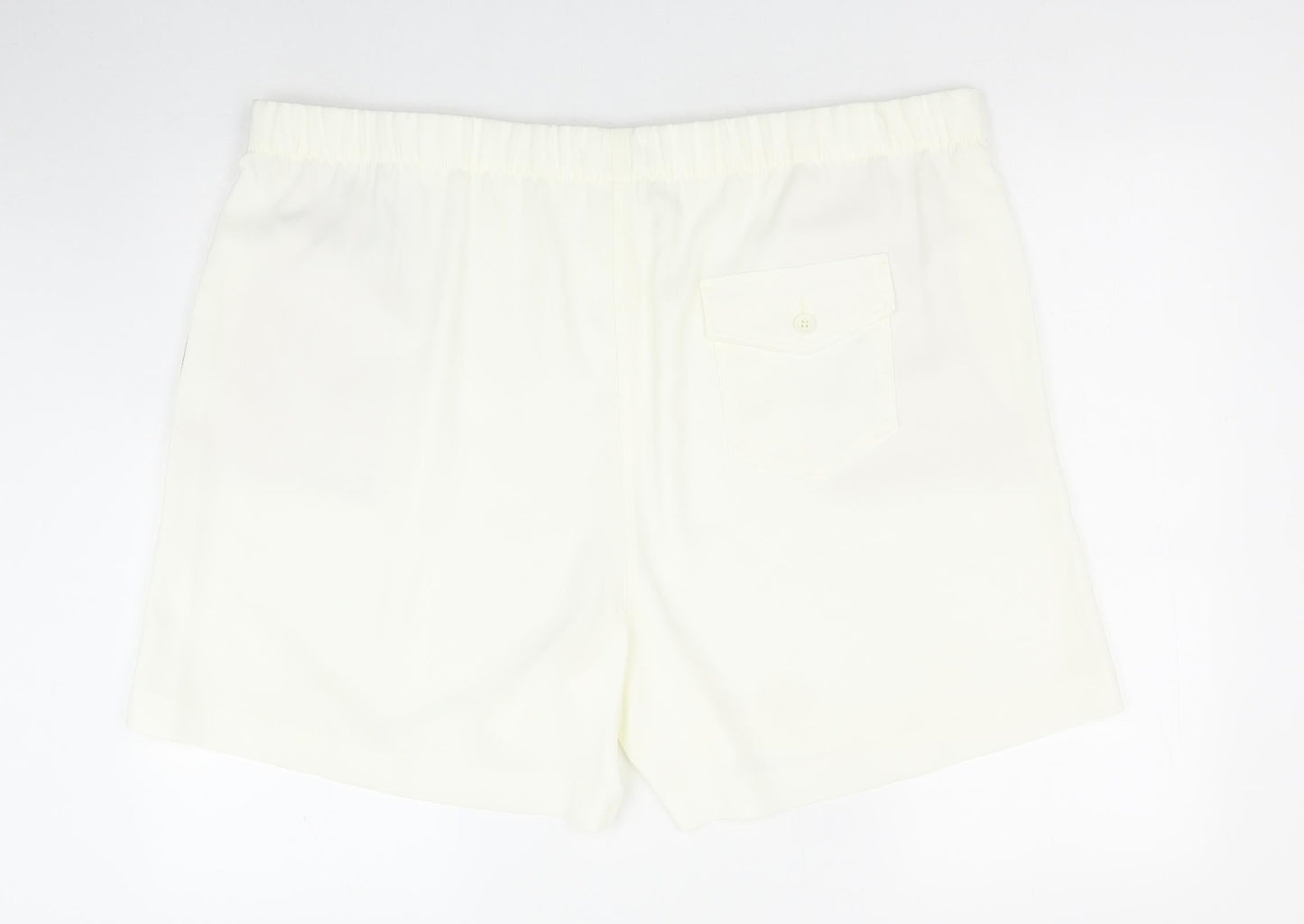 Marks and Spencer Womens Ivory Polyester Sweat Shorts Size 24 Regular Zip