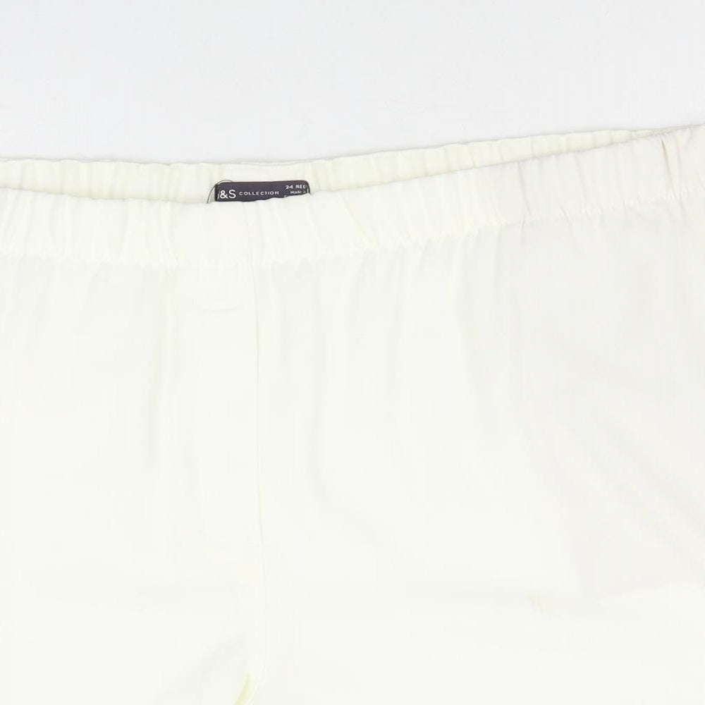 Marks and Spencer Womens Ivory Polyester Sweat Shorts Size 24 Regular Zip