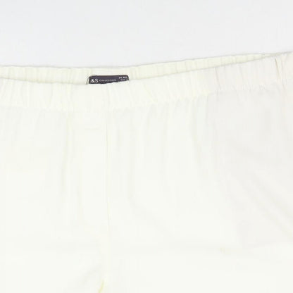 Marks and Spencer Womens Ivory Polyester Sweat Shorts Size 24 Regular Zip