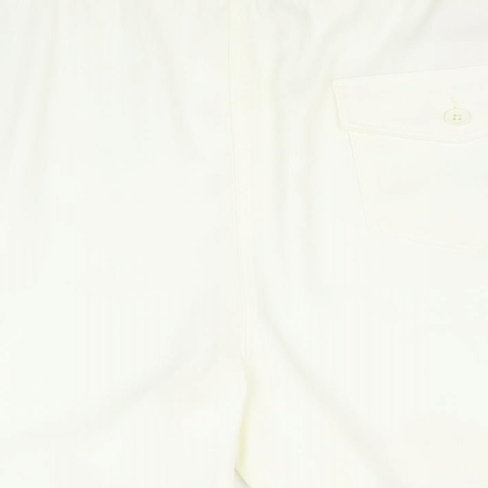 Marks and Spencer Womens Ivory Polyester Sweat Shorts Size 24 Regular Zip