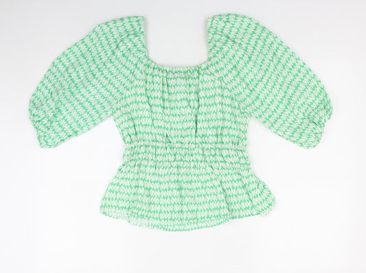 Womens UK Size 10 Marks and Spencer Green Basic Blouse