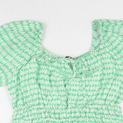 Womens UK Size 10 Marks and Spencer Green Basic Blouse