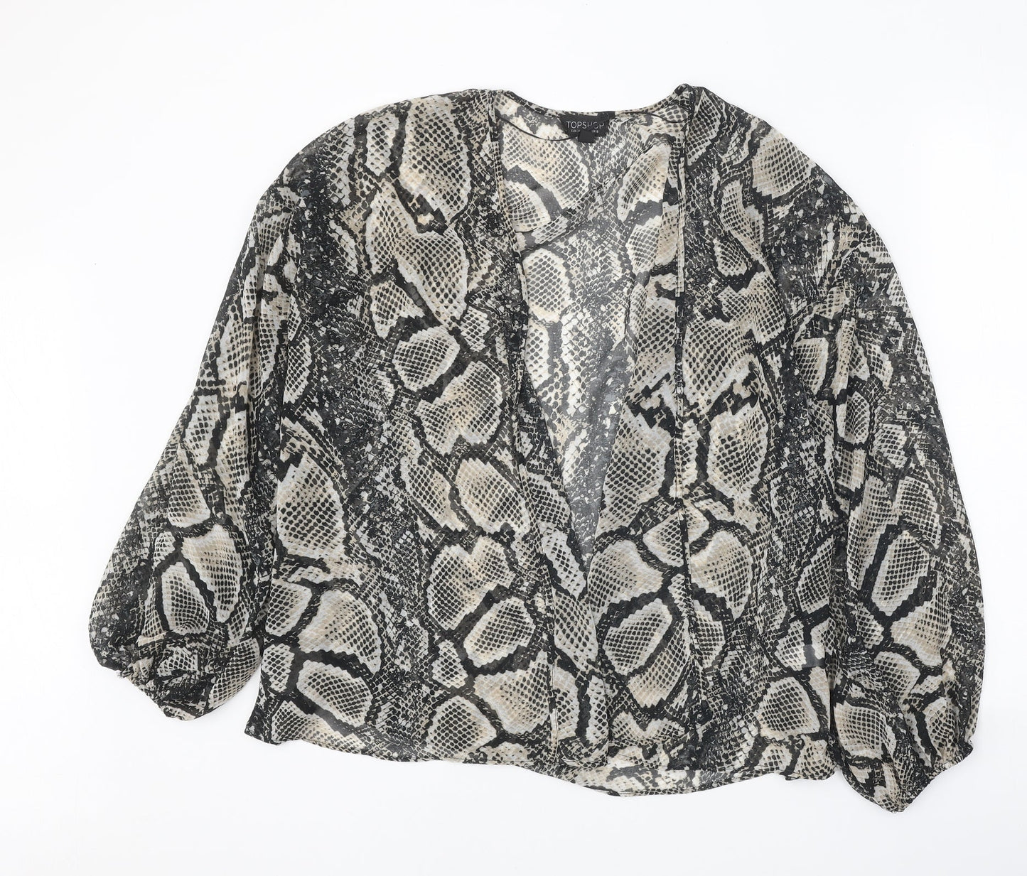 Womens UK Size 8 Topshop Black Kimono Blouse