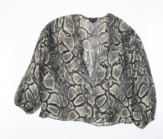 Womens UK Size 8 Topshop Black Kimono Blouse