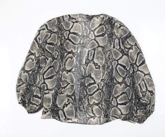 Womens UK Size 8 Topshop Black Kimono Blouse