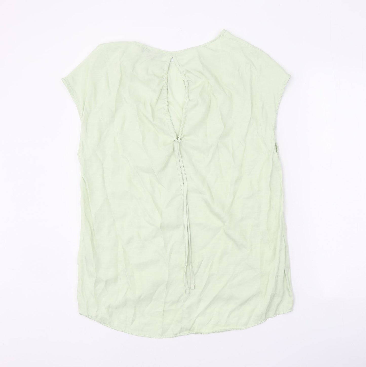 Primark Womens Green Polyester Basic Blouse Size 12 Round Neck