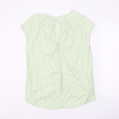 Primark Womens Green Polyester Basic Blouse Size 12 Round Neck