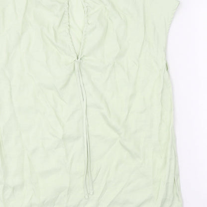 Primark Womens Green Polyester Basic Blouse Size 12 Round Neck