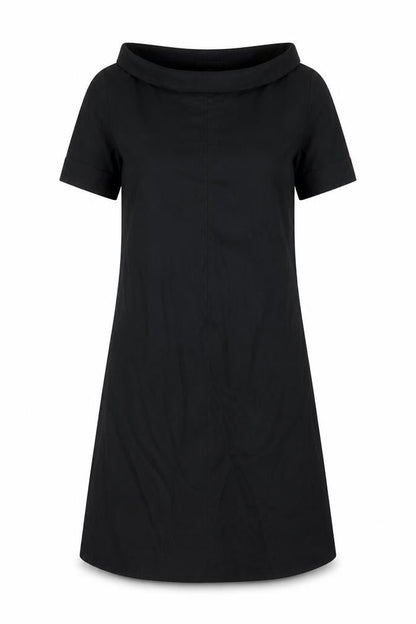 H&M Womens Black Cotton A-Line Size 6 Boat Neck Pullover