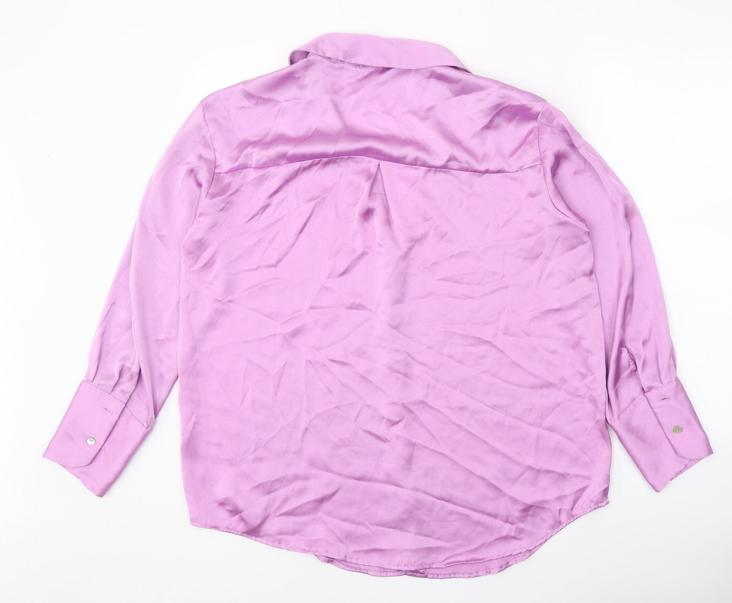 Womens UK Size L Zanzara Purple Basic Button-Up
