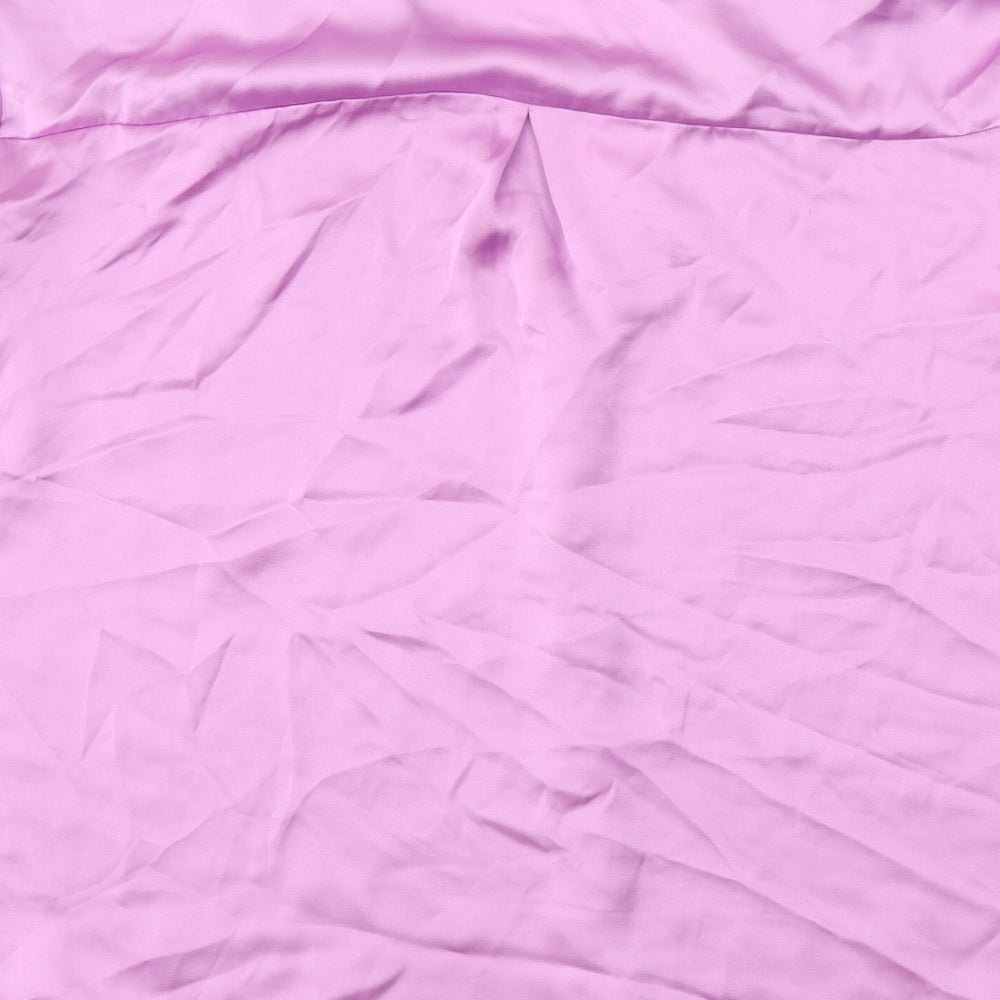 Womens UK Size L Zanzara Purple Basic Button-Up