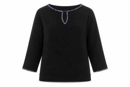 Yessicabb Womens Black Boat Neck Acrylic Pullover Jumper Size 14