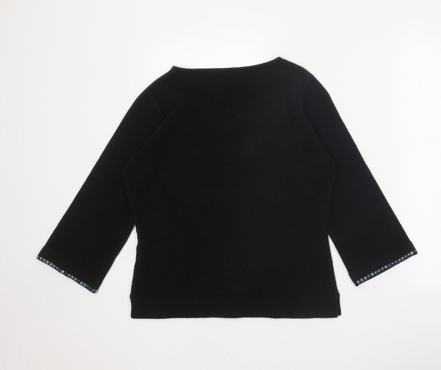 Yessicabb Womens Black Boat Neck Acrylic Pullover Jumper Size 14