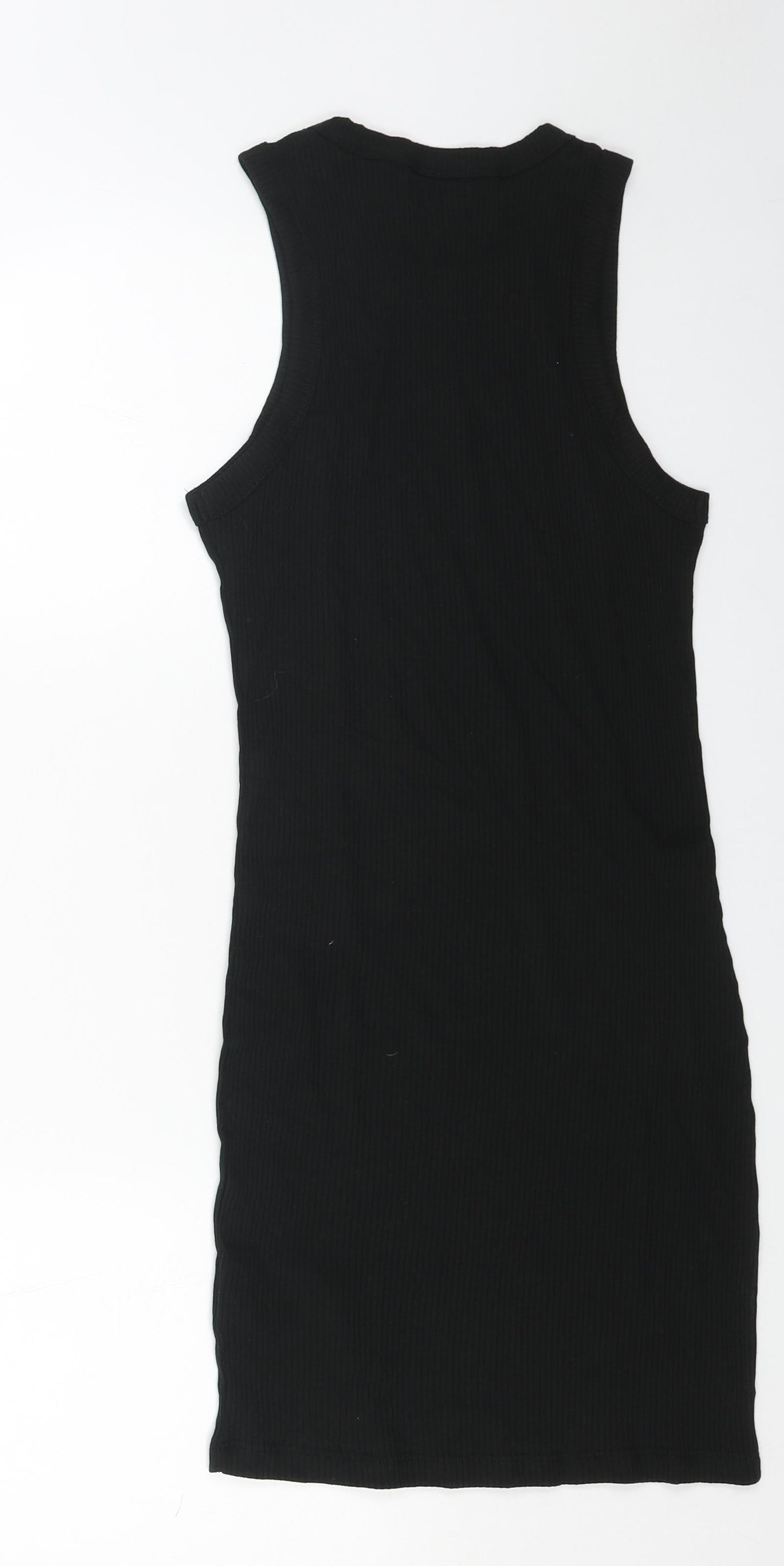 Brave Person Womens Black Cotton Tank Dress Size S Round Neck Pullover - Ribbed
