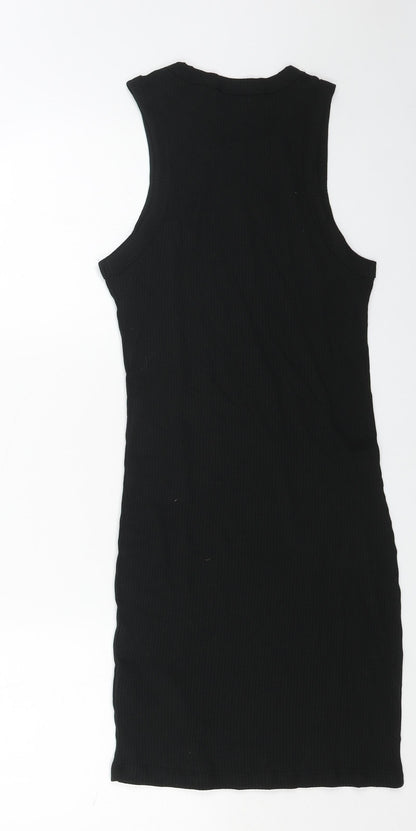 Brave Person Womens Black Cotton Tank Dress Size S Round Neck Pullover - Ribbed