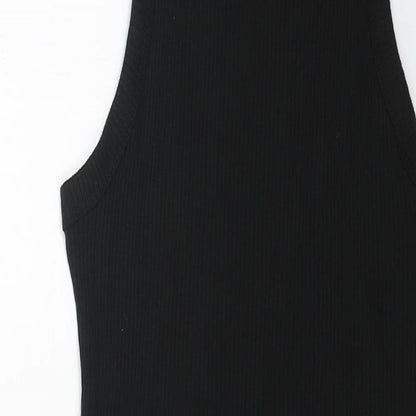 Brave Person Womens Black Cotton Tank Dress Size S Round Neck Pullover - Ribbed