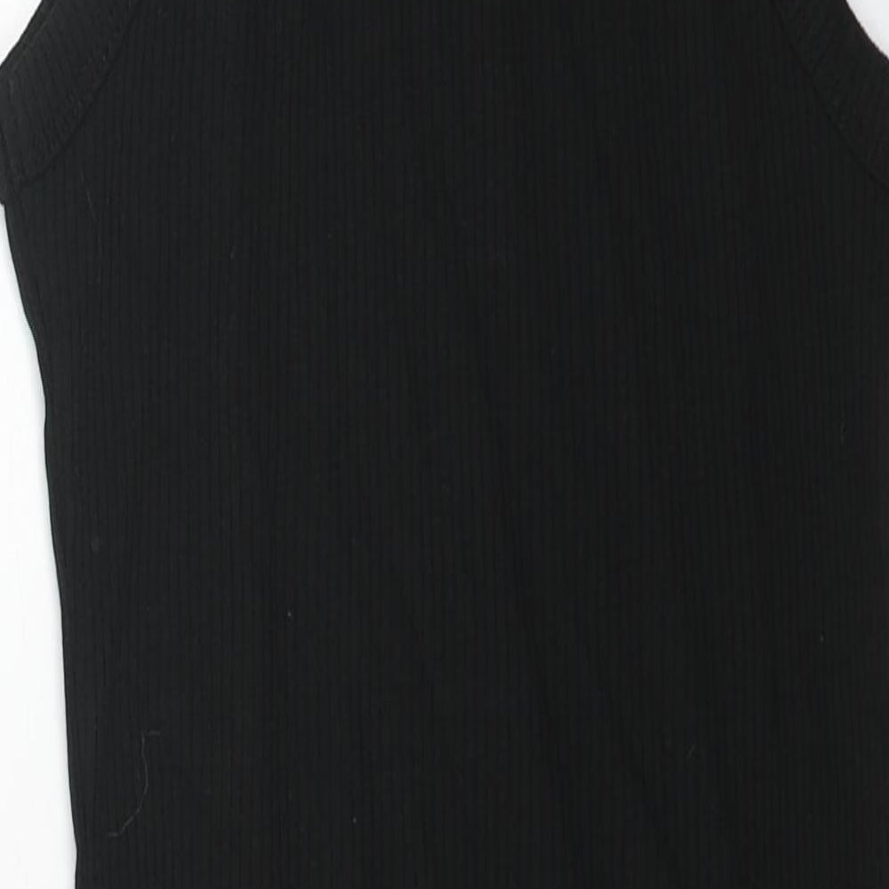 Brave Person Womens Black Cotton Tank Dress Size S Round Neck Pullover - Ribbed