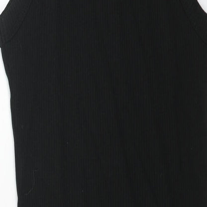 Brave Person Womens Black Cotton Tank Dress Size S Round Neck Pullover - Ribbed