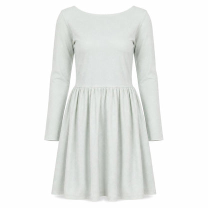 Topshop Womens Green Polyester Skater Dress Size 6 Boat Neck Pullover