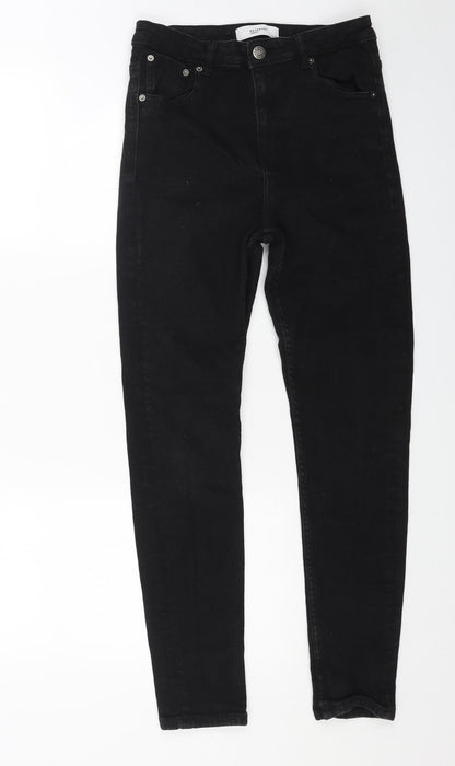Reverse Womens Black Cotton Skinny Jeans Size 12 L27 in Regular Button
