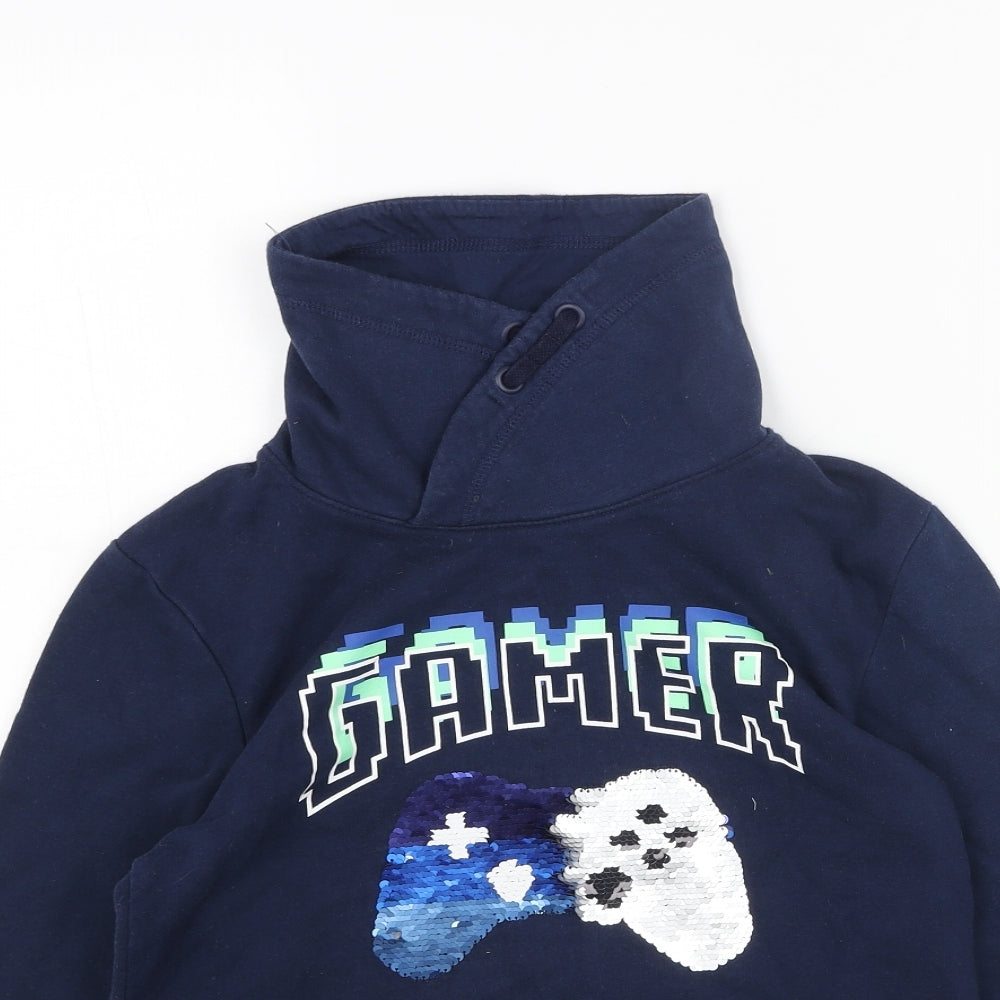 H&M Girls Blue Cotton Pullover Sweatshirt Size 11-12 Years Pullover