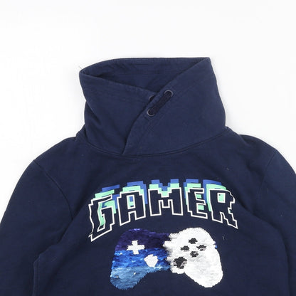 H&M Girls Blue Cotton Pullover Sweatshirt Size 11-12 Years Pullover