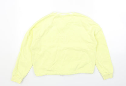 Marks and Spencer Girls Yellow Cotton Pullover Sweatshirt Size 11-12 Years Pullover