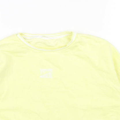Marks and Spencer Girls Yellow Cotton Pullover Sweatshirt Size 11-12 Years Pullover
