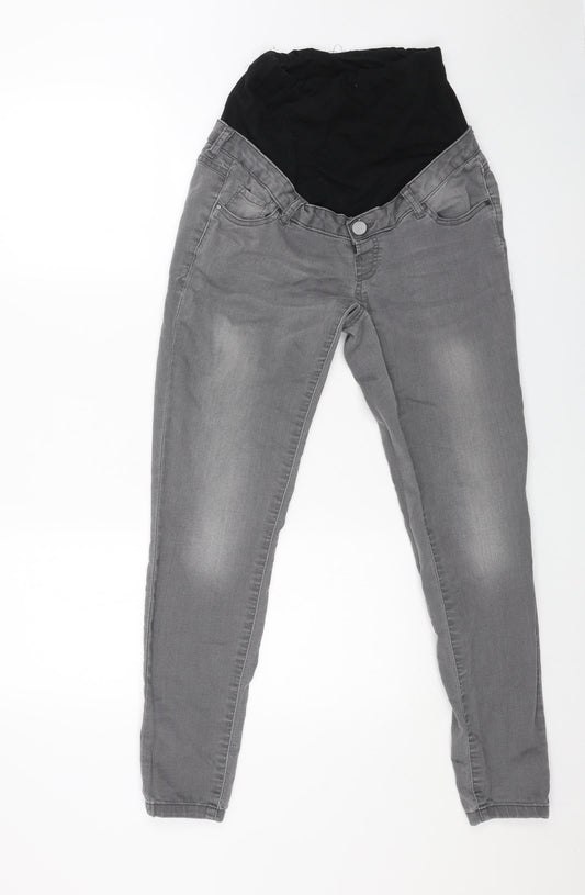 Blooming Marvellous Womens Grey Cotton Jegging Jeans Size 10 L28 in Regular Button