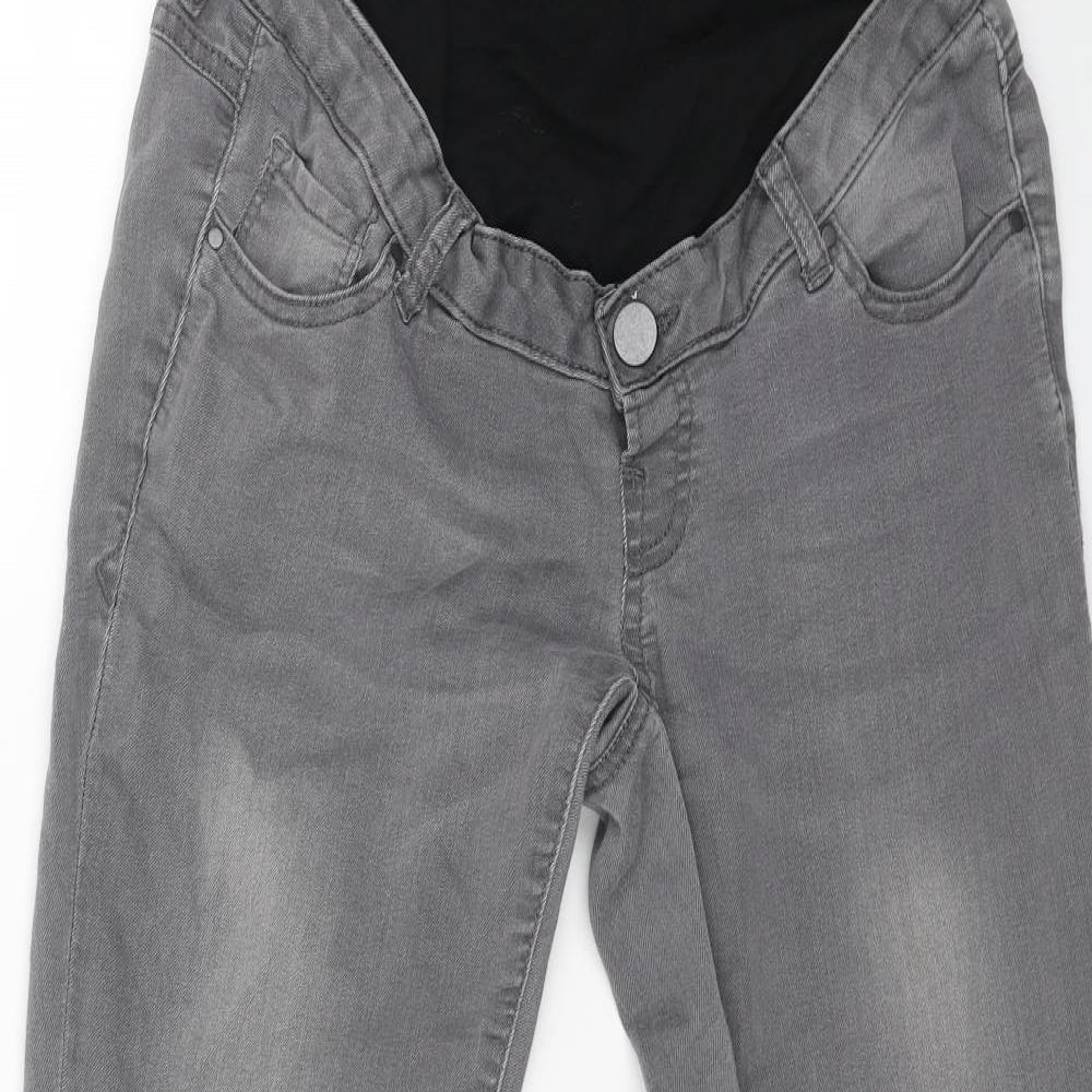 Blooming Marvellous Womens Grey Cotton Jegging Jeans Size 10 L28 in Regular Button