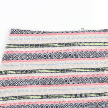 Marks and Spencer Womens Multicoloured Geometric Polyester Straight & Pencil Skirt Size 10 Zip