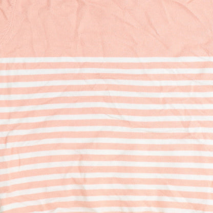 Atmosphere Womens Pink Round Neck Striped Viscose Pullover Jumper Size 8