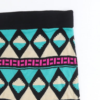 Miss Selfridge Womens Multicoloured Geometric Acrylic Bandage Skirt Size 8