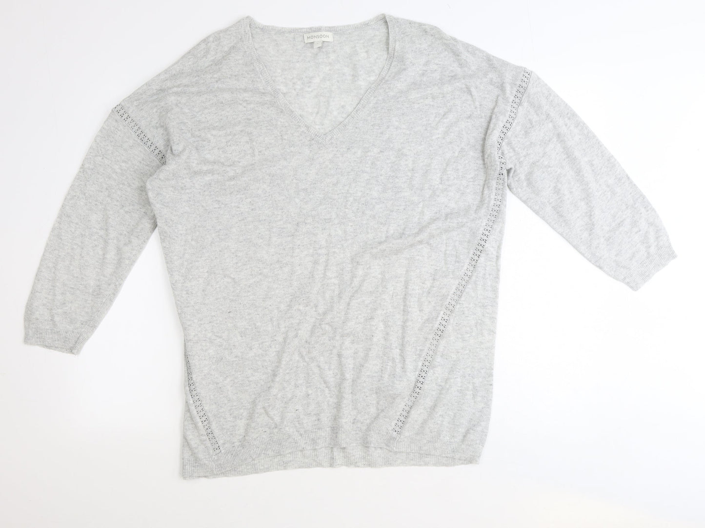 Womens UK Size L Monsoon Grey Pullover Jumper