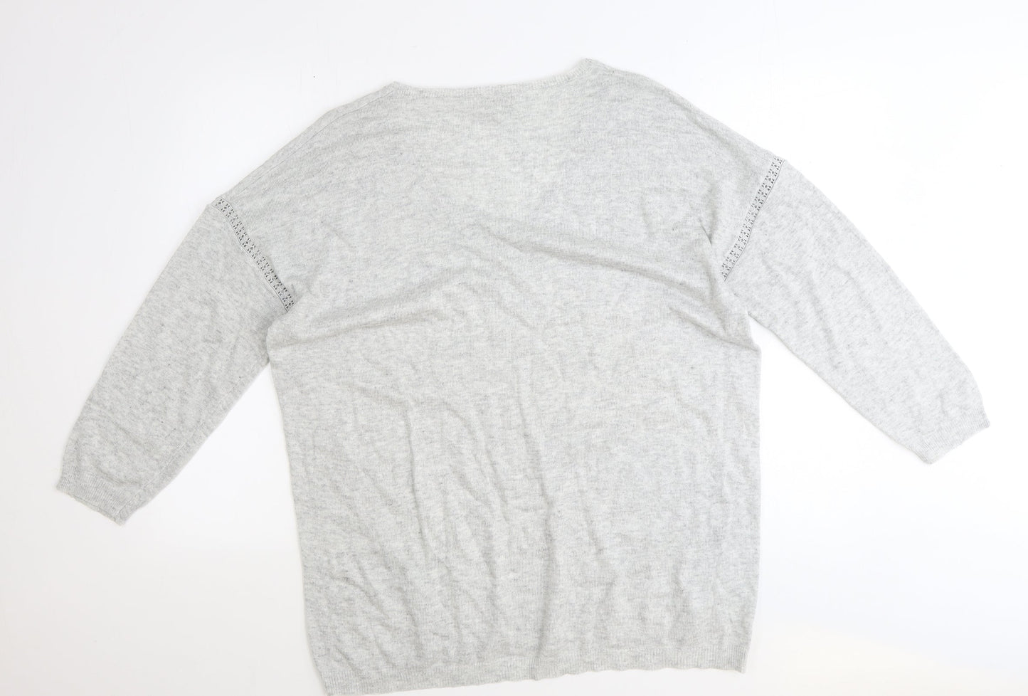Womens UK Size L Monsoon Grey Pullover Jumper