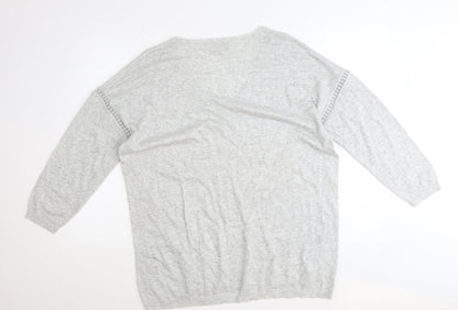 Womens UK Size L Monsoon Grey Pullover Jumper