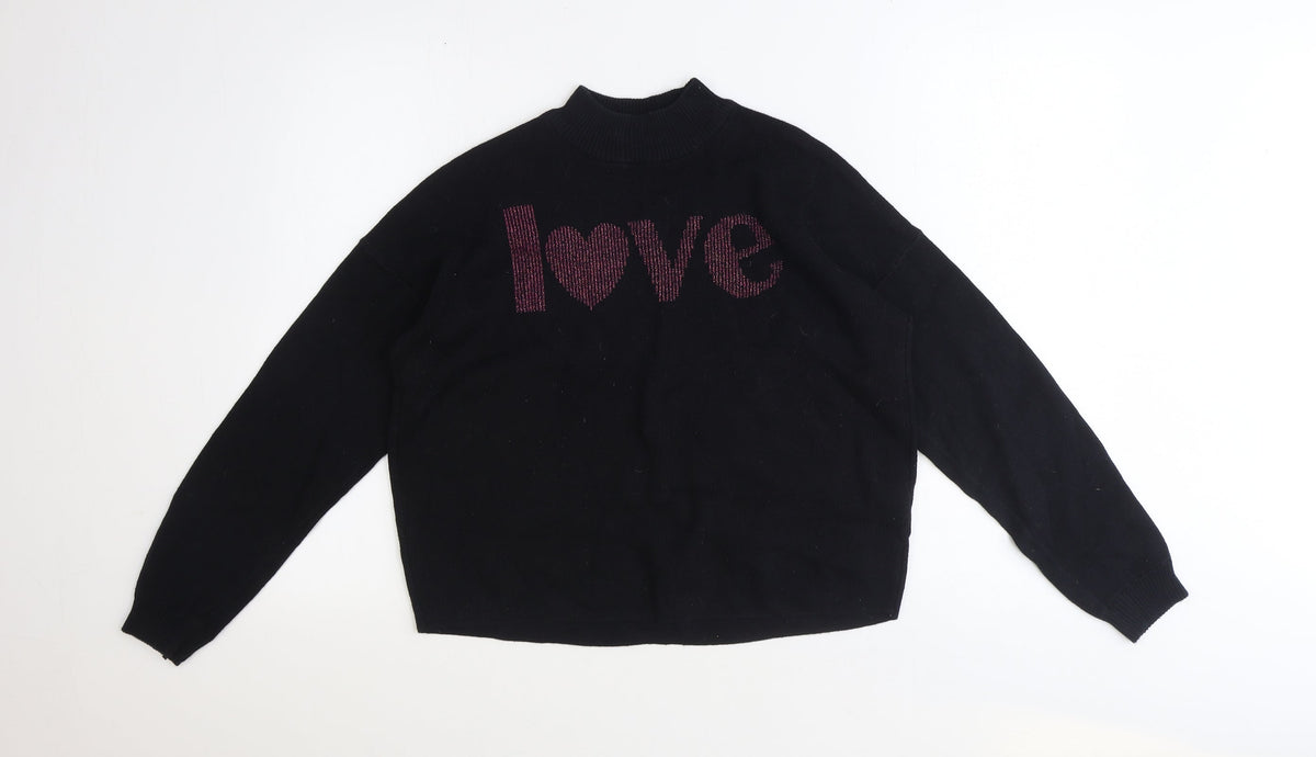 Womens UK Size XS Divided Black Pullover Jumper