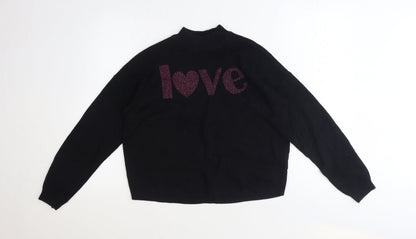 Womens UK Size XS Divided Black Pullover Jumper