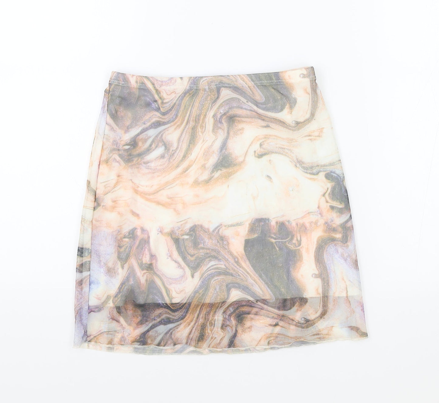 SheIn Womens Multicoloured Geometric Polyester Bandage Skirt Size XS