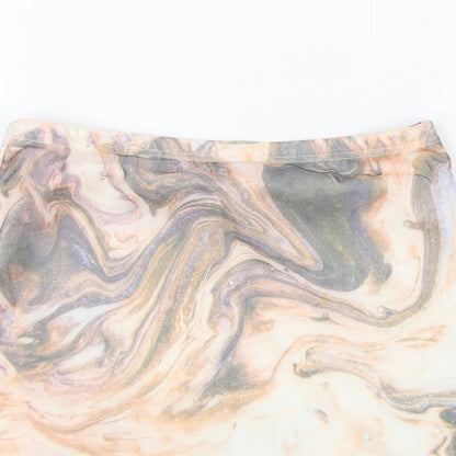 SheIn Womens Multicoloured Geometric Polyester Bandage Skirt Size XS