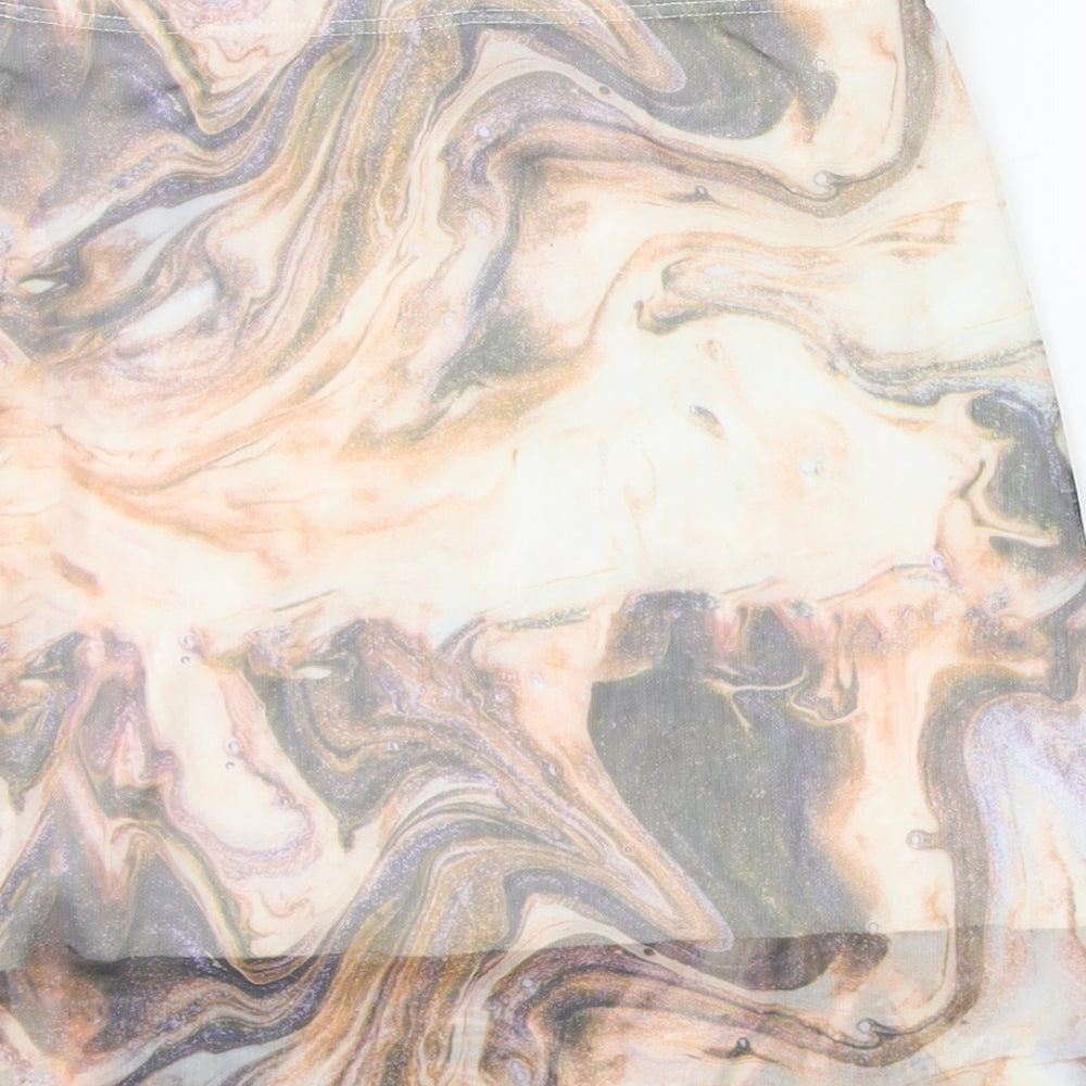 SheIn Womens Multicoloured Geometric Polyester Bandage Skirt Size XS